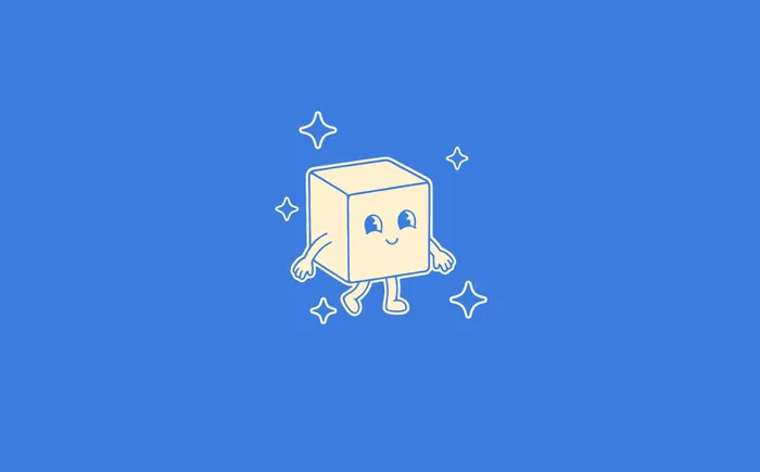 Sugar cube mascot logo